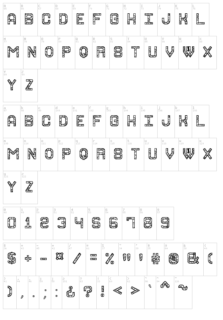 Granite Rock St font map